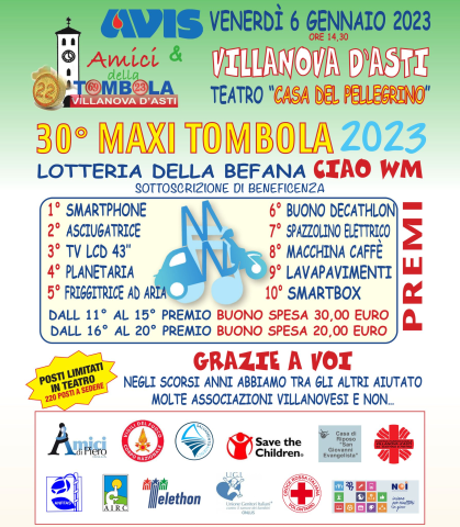 Villanova d'Asti | Maxi Tombola (edizione 2023)